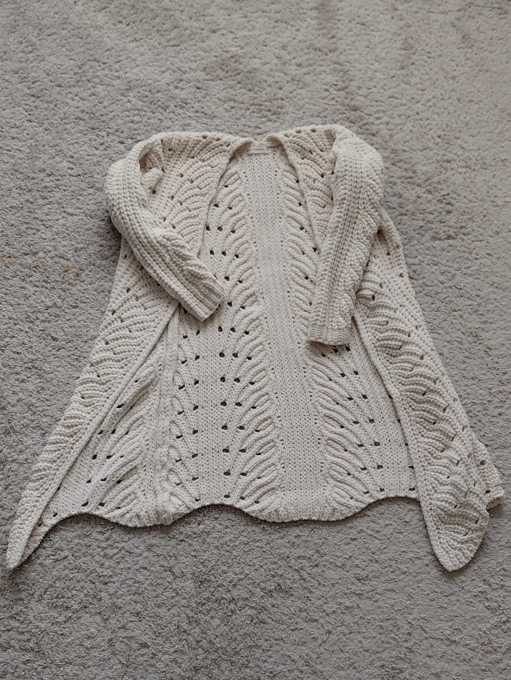 Moon & Madison Cream Open Knit Cardigan